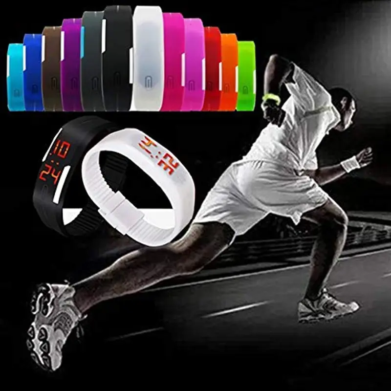 Generico Orologio LED Digitale Ragazze Bambini Silicone Sportivo Casual Unisex Nero 5cm 23cm Multicolore Batteria Inclusa miniatura 2