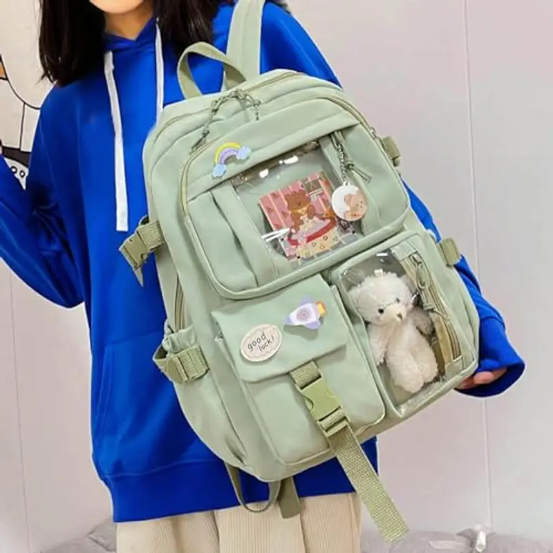 Generico Zaino per Bambina e Ragazza Zainetto Scuola Elementare Bambini Carina Borsa da Scuola con Accessori Pendenti miniatura 2