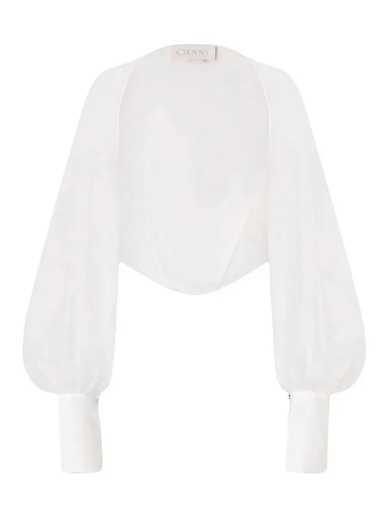 Coprispalle Organza Bianco