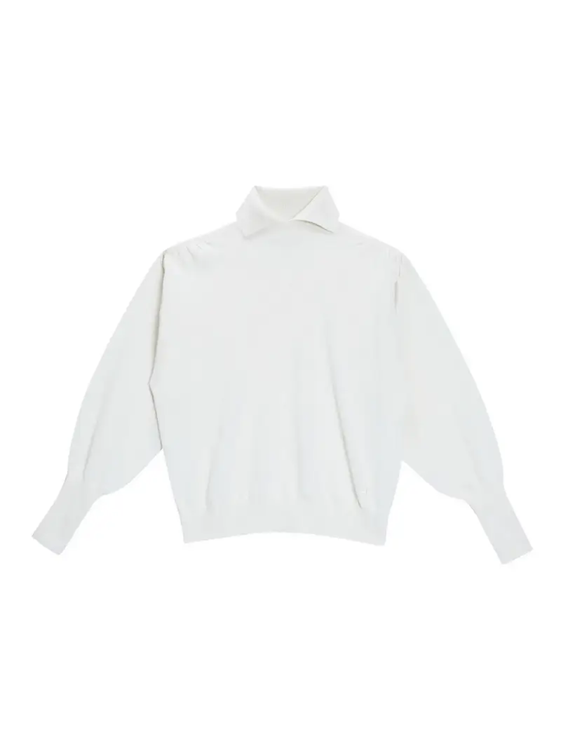 Maglione Colletto Cashmere Bianco