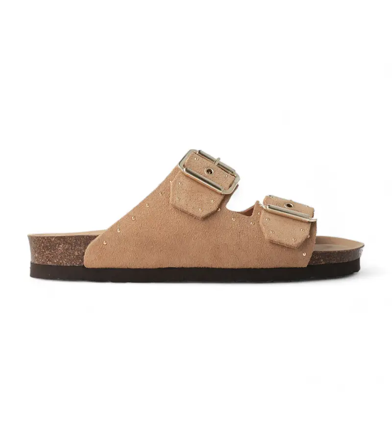 per donna G105591 Sandali in pelle di velluto color piombo Honolulu marrone (36), Basso, Nessuno, Casual