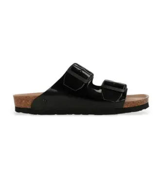 per donna G106300 Sandali vegani Honolulu in pelle verniciata nera (36), Nero, Basso, Nessuno, Casual Naturale