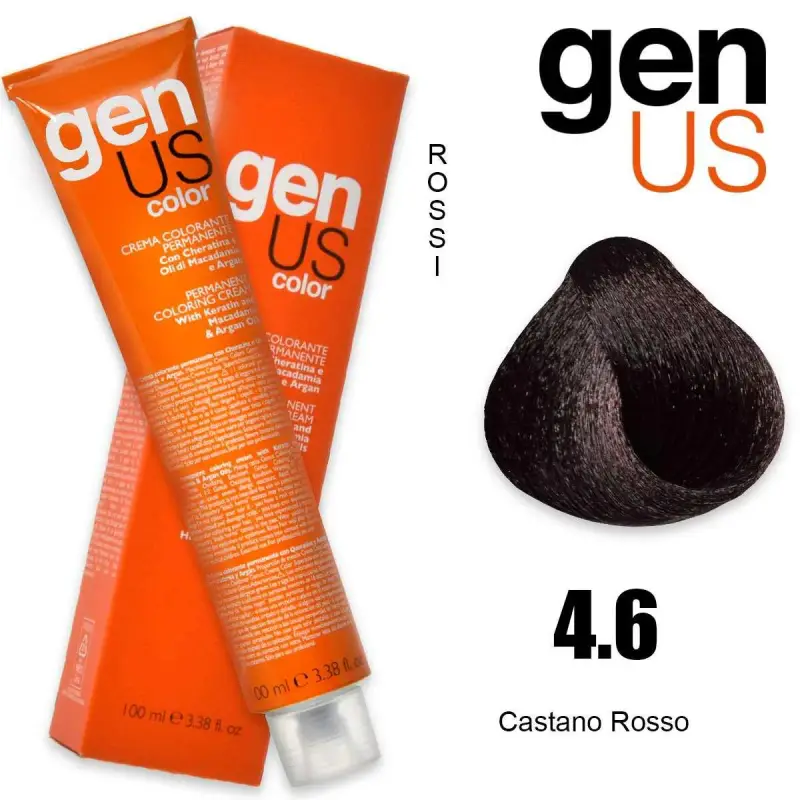 Crema colorante permanente Genus 100 ml 4,6