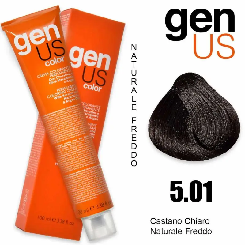 Crema colorante permanente Genus 100 ml 5,01