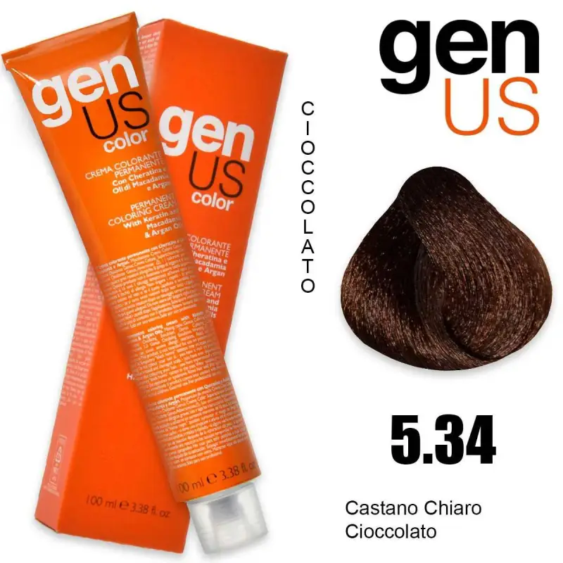 Crema colorante permanente Genus 100 ml 5,34