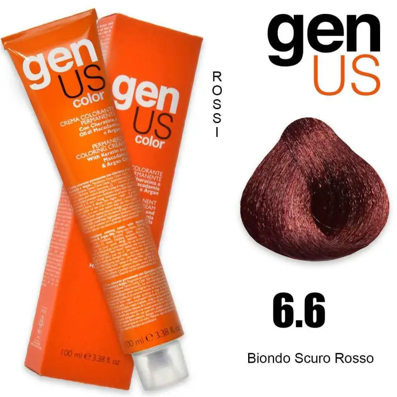 Crema colorante permanente Genus 100 ml 6,6