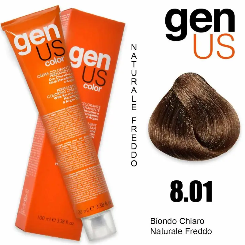 Crema colorante permanente Genus 100 ml 8,01
