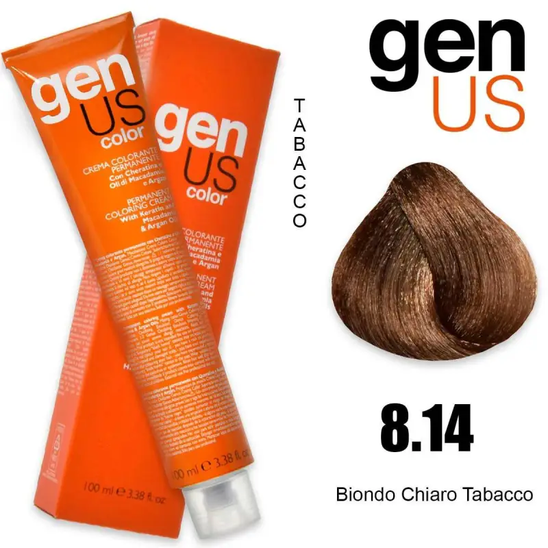 Crema colorante permanente Genus 100 ml 8,14