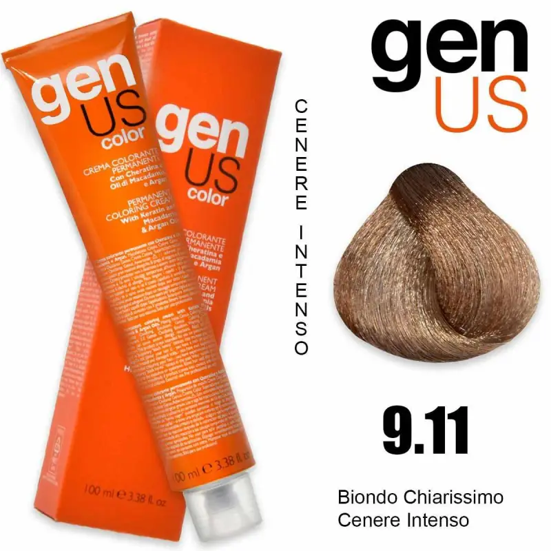 Crema colorante permanente Genus 100 ml 9,11