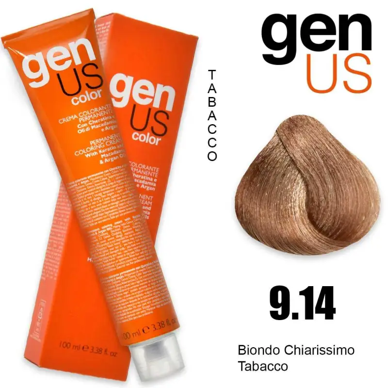 Crema colorante permanente Genus 100 ml 9,14