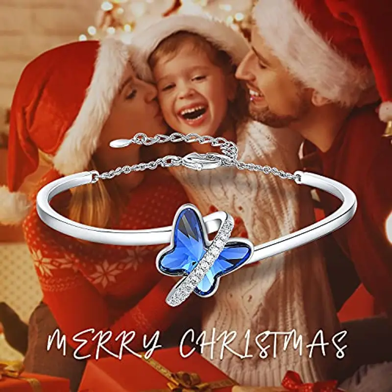 GEORGE · SMITH Bracciale Donna Argento Elegante Bracciale Farfalla con 5A Cubic Zirconia - Regalo Natale per Mamma/Moglie/Figlia - Confezione regalo inclusa miniatura 3
