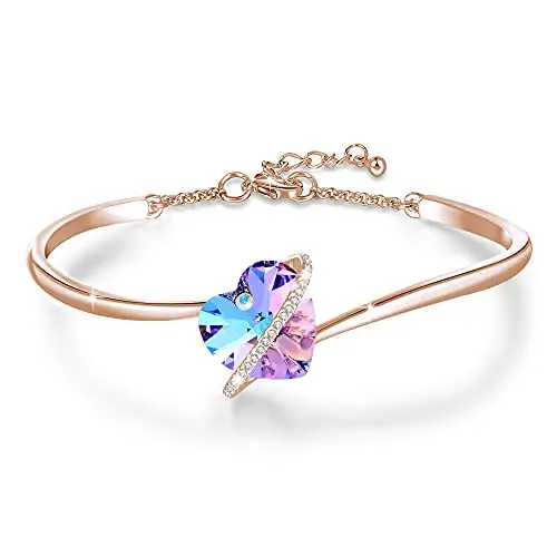 GEORGE · SMITH Braccialetti in oro rosa da donna Love Story Bracciale in argento con cristalli viola lucenti - Il