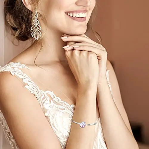 GEORGE · SMITH Infinity Bracciale Donna Placcato Argento Cuore Viola/Blu Cristallo Bracciale San Valentino Gioielli miniatura 3