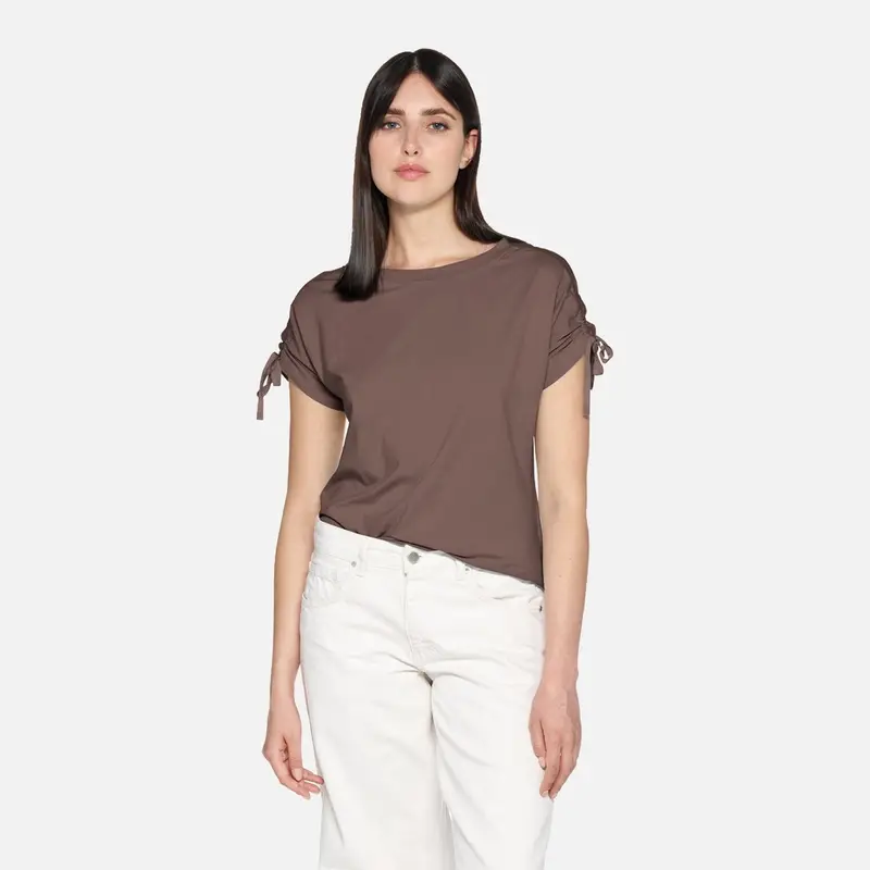 Geox T-shirt Donna Marrone 4221714 miniatura 2