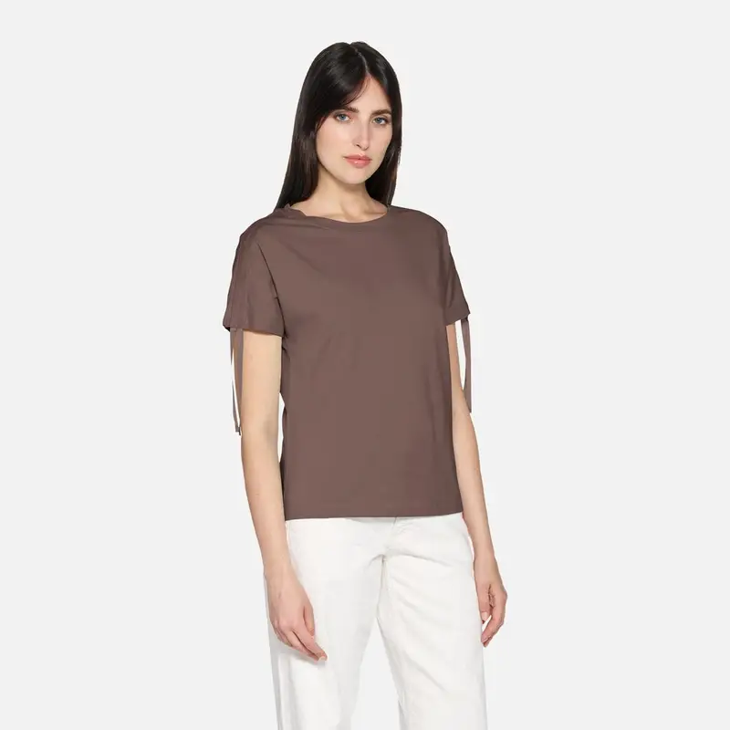 Geox T-shirt Donna Marrone 4221714 miniatura 3