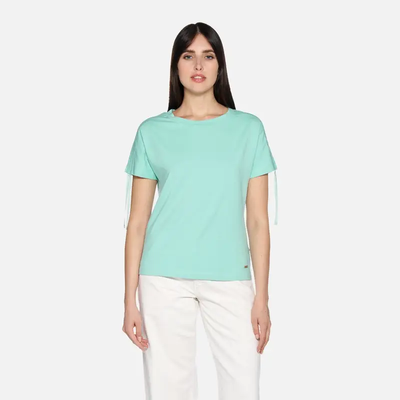 Geox T-shirt Donna Verde 4221713 miniatura 3