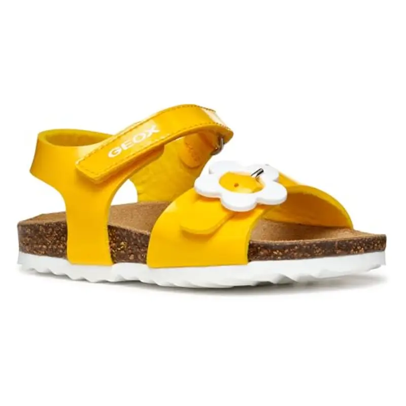 Geox B Sandal CHALKI Girl, Bimba 0-24, Yellow, 23 EU