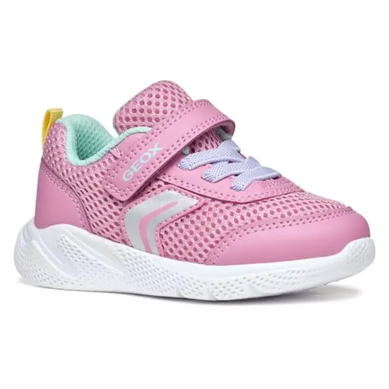 Geox B SPRINTYE Girl D, Scarpe da Ginnastica Bimba 0-24, Pink/Watersea, 23 EU