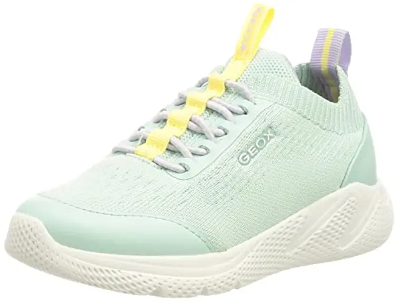 Geox Bambina J Sprintye Girl B Sneakers Bambine e ragazze, Verde/Giallo (Watersea/Lt Yellow), 32 EU
