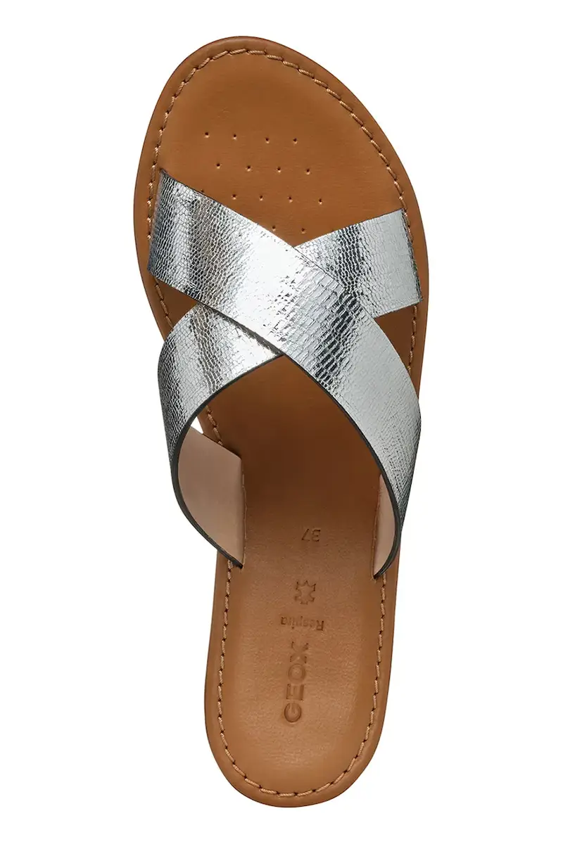 infradito in pelle D SOZY S donna colore argento D55LXH 000KY C1007 miniatura 5