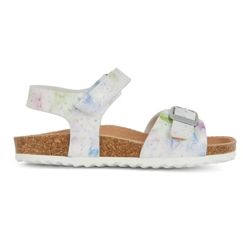 Geox J Adriel Girl C, Sandali, Bianco e Rosa, 36 EU