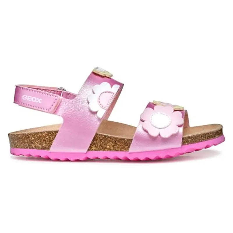 Geox J Adriel Girl D, Sandalo, Dk Pink/Lt Yellow, 31 EU miniatura 3