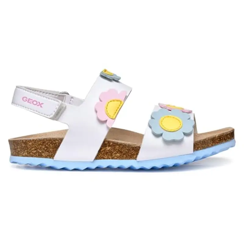 Geox J Adriel Girl D, Sandalo, White/Crystal, 27 EU miniatura 3
