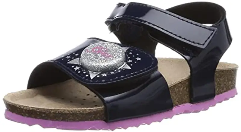 Geox J Adriel Girl, Sandali Bambine e ragazze, Navy, 35 EU Stretta