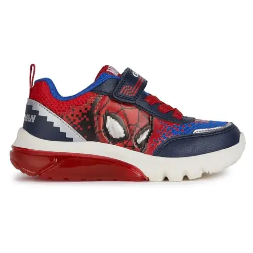 Geox J CIBERDRON Boy F Sneaker, Navy/Red, 33 EU, Marina Rossa, 33 EU