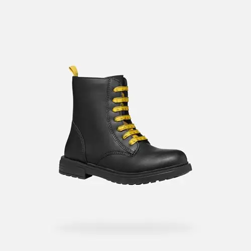 Geox J Eclair Girl D, Stivaletto, Black/Yellow, 28 EU miniatura 2