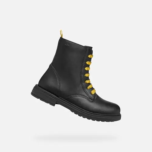 Geox J Eclair Girl D, Stivaletto, Black/Yellow, 28 EU miniatura 3