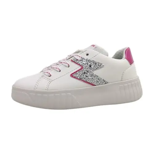 Geox J Mikiroshi Girl A, Scarpe da Ginnastica, Bianco Fucsia, 34 EU