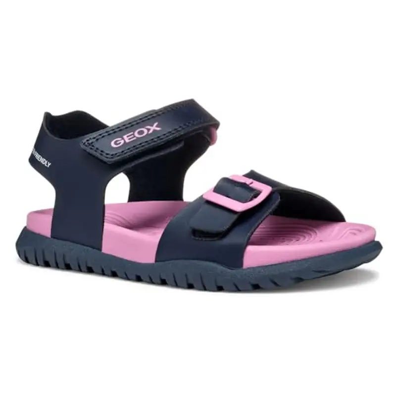 Geox J Sandal FUSBETTO GI, Navy/Fuchsia, 39 EU