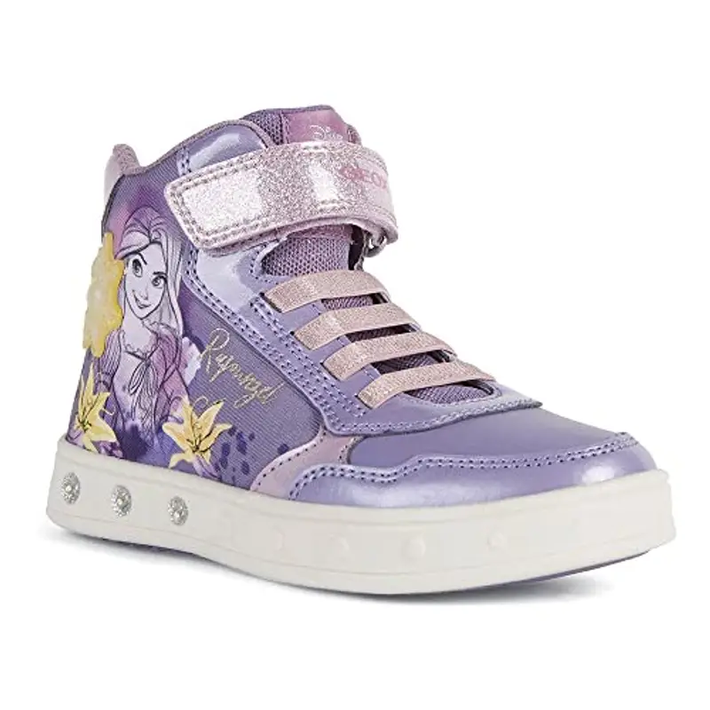 Geox J Skylin Girl G, Sneakers Bambine e ragazze, Viola/Giallo (Lilac/Yellow), 35 EU miniatura 2