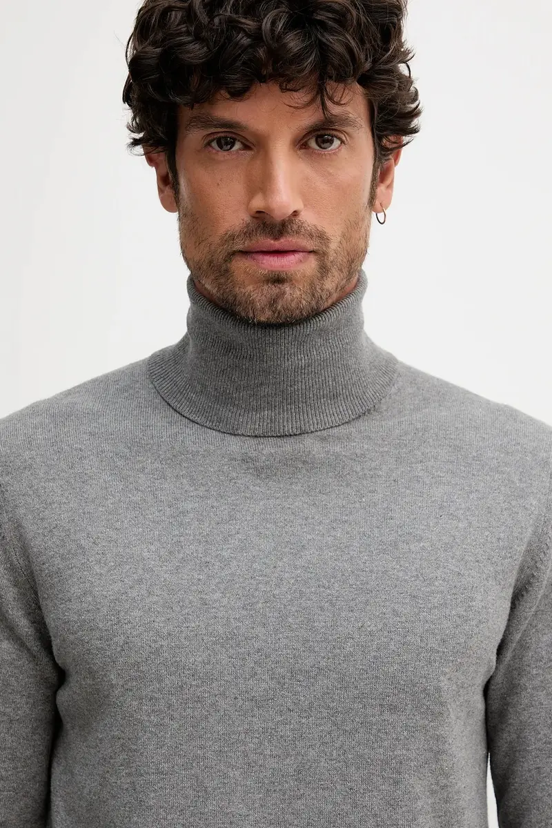 maglione con aggiunta di cachemire uomo colore grigio M5670E T3298 miniatura 4