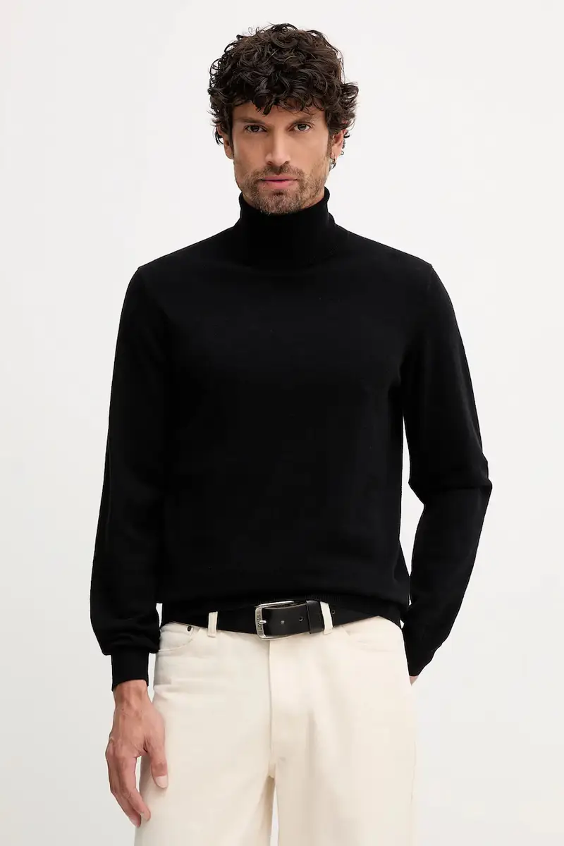 maglione con aggiunta di cachemire uomo colore nero M5670E T3298