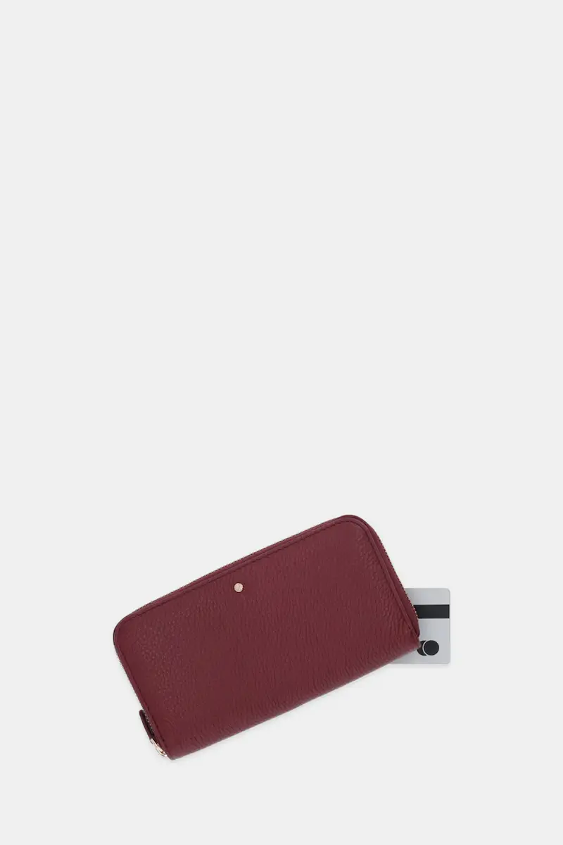 portafoglio in pelle D35K3H-00046 D.WALLET donna colore nero D35K3H 00046 Granata miniatura 3