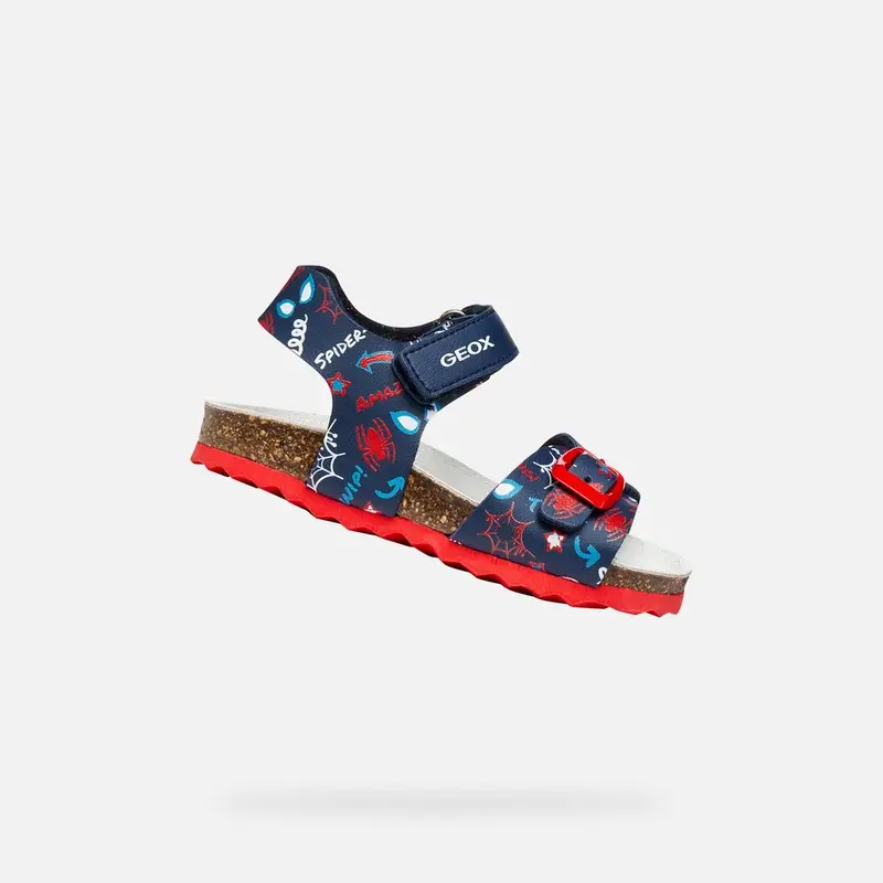 Sandal Chalki Bimbo Blu Navy/rosso miniatura 2