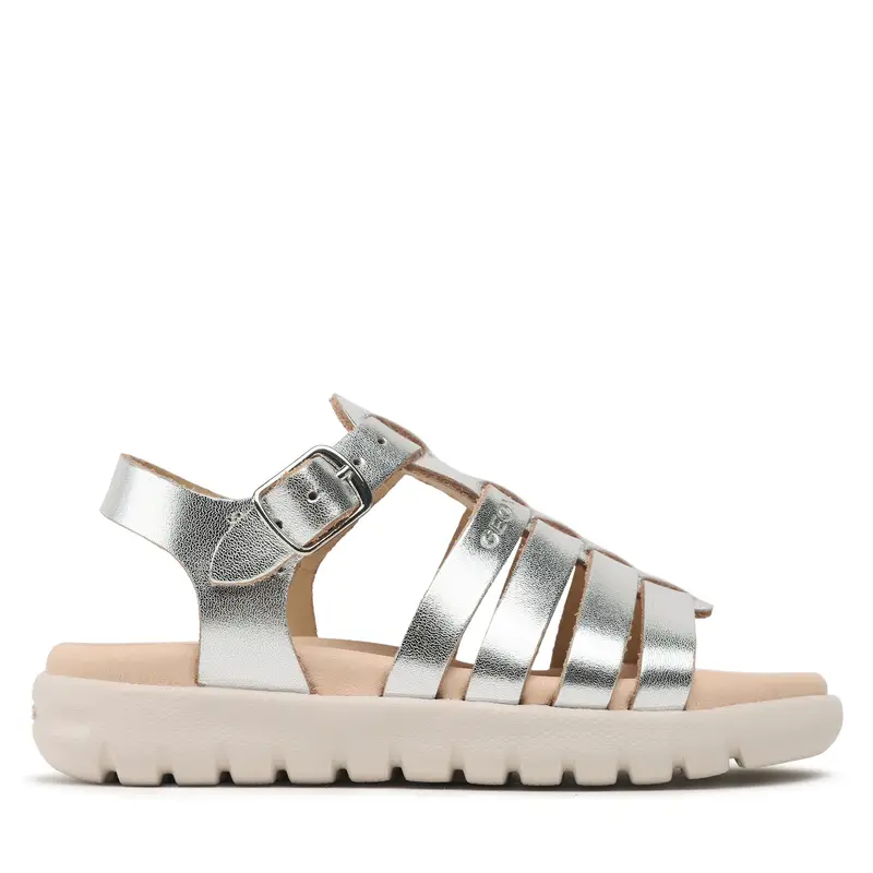 Sandali Geox J Sandal Soleima Gir J35GSB000CFC1007 M Argento