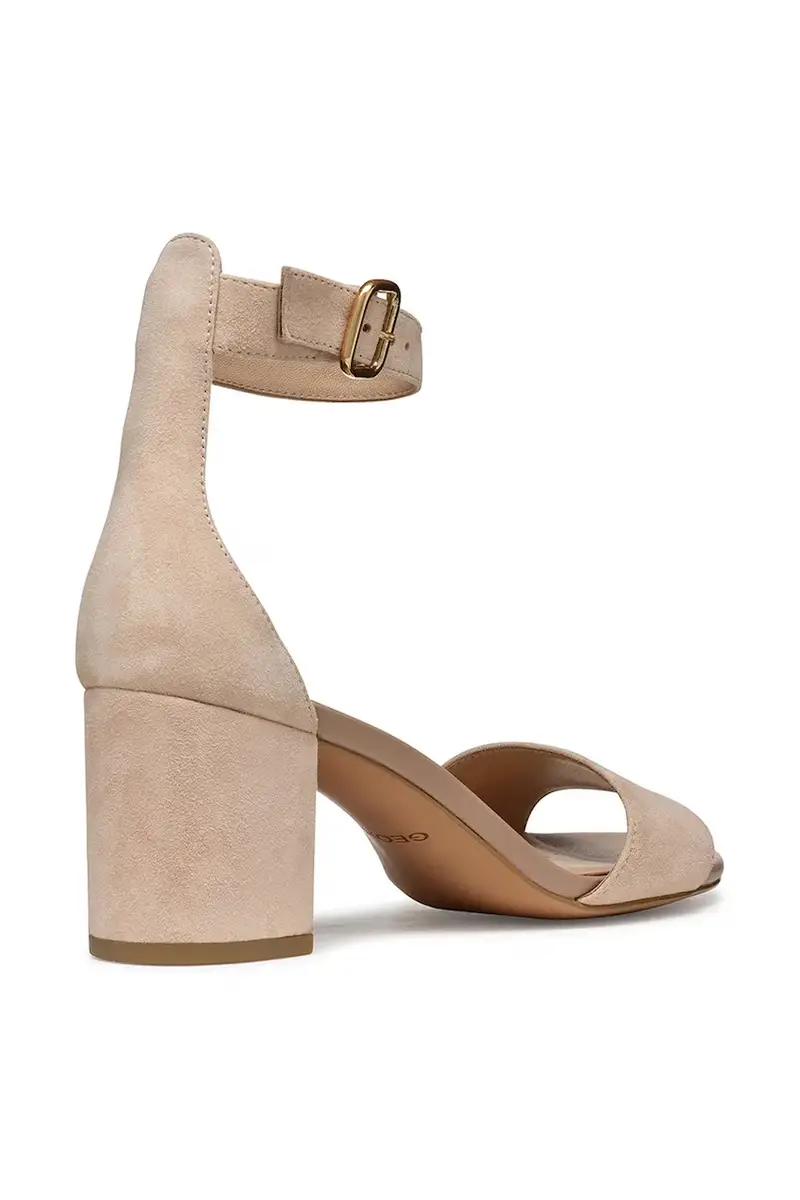 sandali in camoscio D VIRNILISA 65 S colore beige D55YZA 00021 C8156 miniatura 3