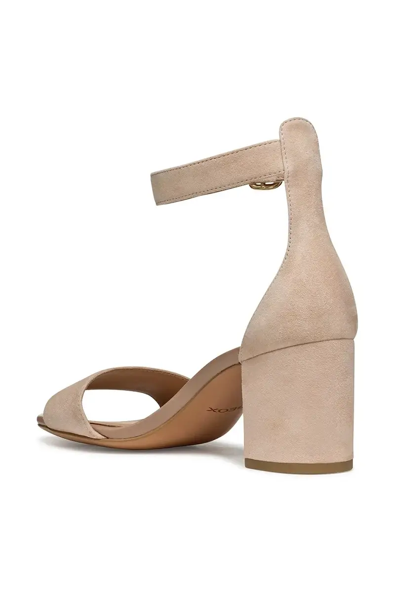 sandali in camoscio D VIRNILISA 65 S colore beige D55YZA 00021 C8156 miniatura 4