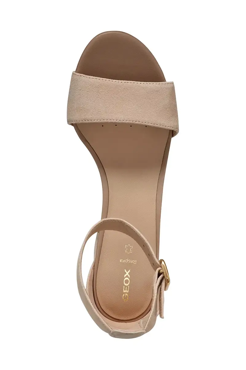 sandali in camoscio D VIRNILISA 65 S colore beige D55YZA 00021 C8156 miniatura 5