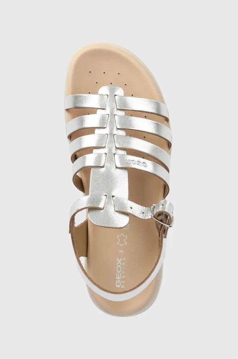 sandali in pelle bambino/a SANDAL SOLEIMA colore argento miniatura 4