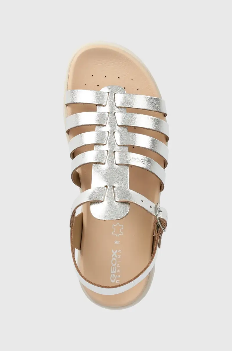 sandali in pelle bambino/a SANDAL SOLEIMA colore argento miniatura 4