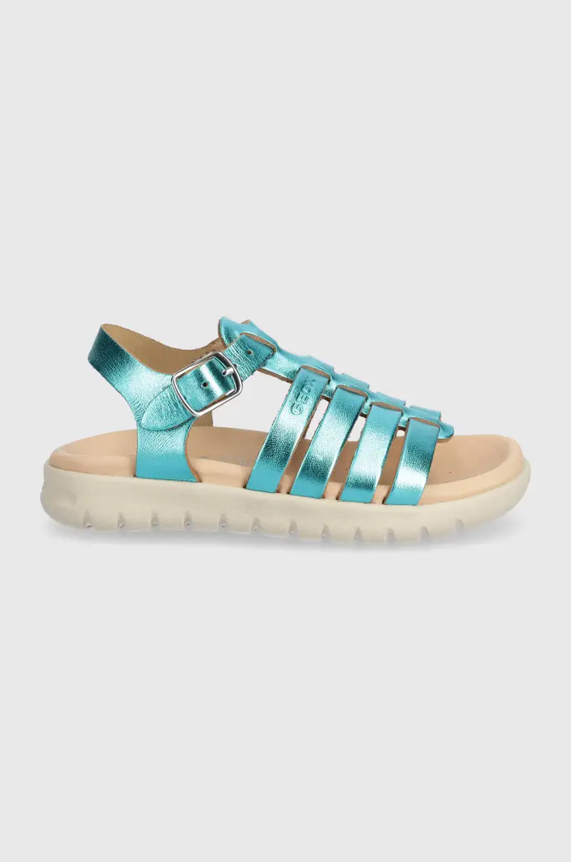 sandali in pelle bambino/a SANDAL SOLEIMA Turchese miniatura 2