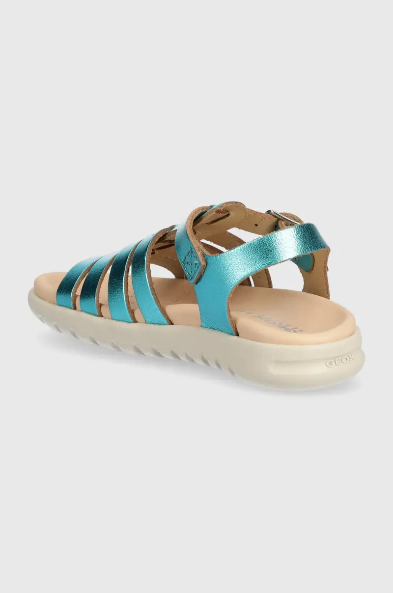 sandali in pelle bambino/a SANDAL SOLEIMA Turchese miniatura 3