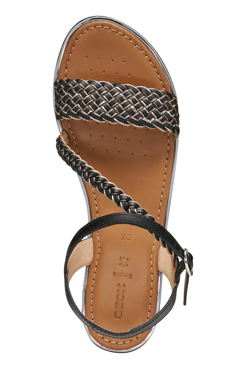 sandali in pelle D SOZY PLUS donna colore nero D55DQD 081KY C9B1G miniatura 5