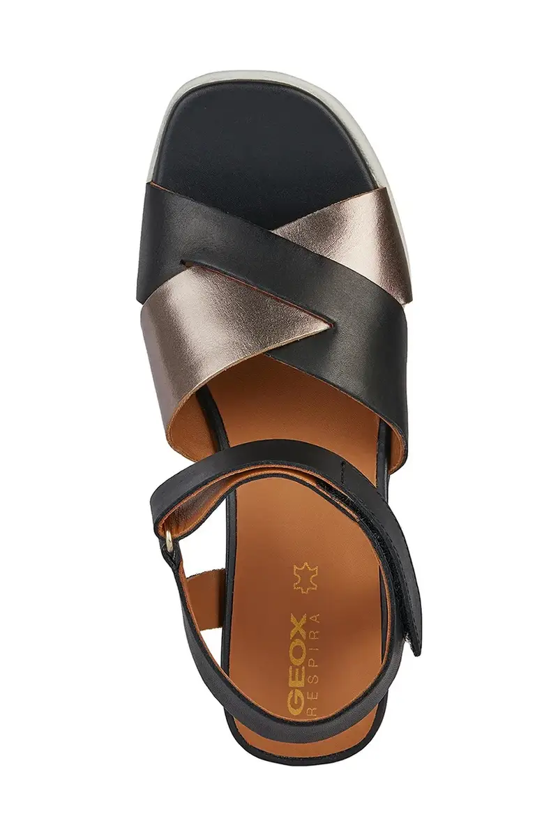 sandali in pelle D SPHERICA EC6 C colore nero D45G0C 043CF C0067 miniatura 5