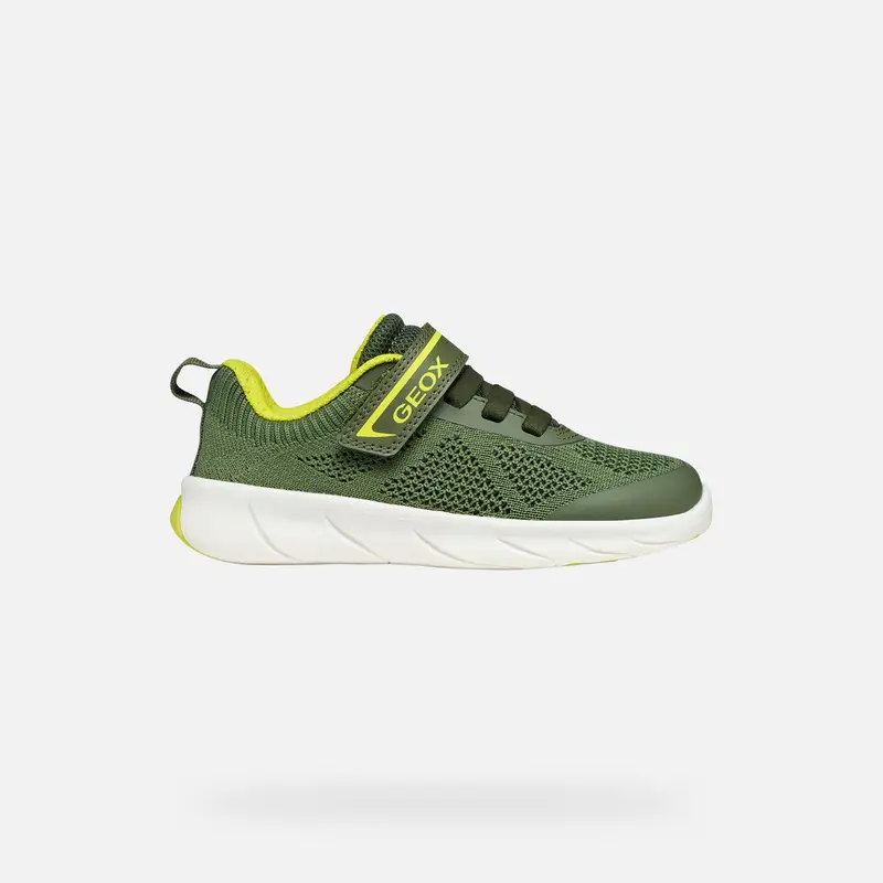 Scarpe Foot-run Bambino Verde Militare/lime