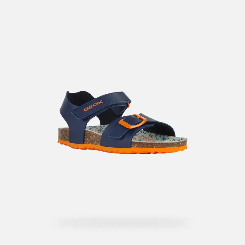 Scarpe Ghita Bambino Blu Navy/arancione Scuro miniatura 3